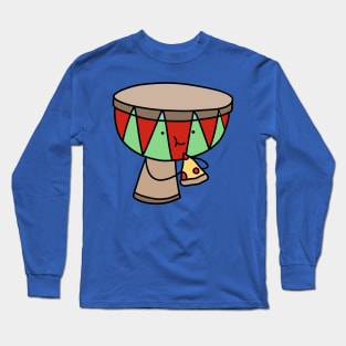 Djembe Eating Pizza Long Sleeve T-Shirt